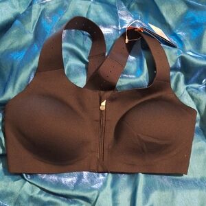 Brooks Black High-Impact Sports Bra with Front Zipper